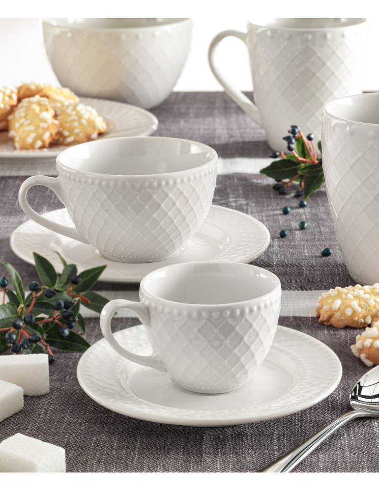 Ambiente Tazza da tè e caffè con manico, 0,2 l, in porcellana fine porcellana