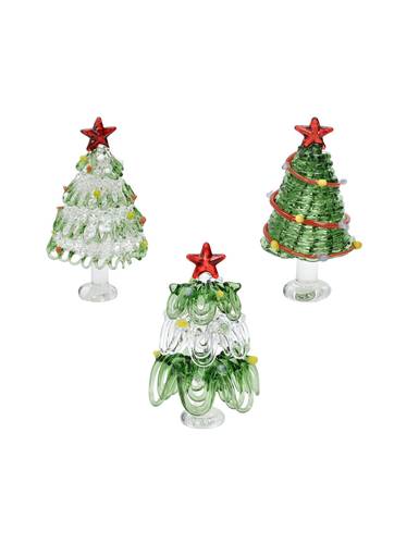 Alberino di natale decorativo in vetro 8h