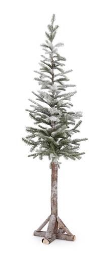 Albero natale pino innevato con tronco legno 180h