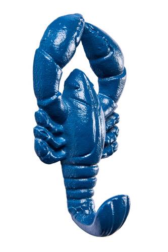 Appendiabiti aragosta blu ghisa da parete 1 gancio