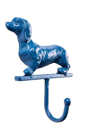 Appendiabiti bassotto ghisa blu da parete 1 gancio