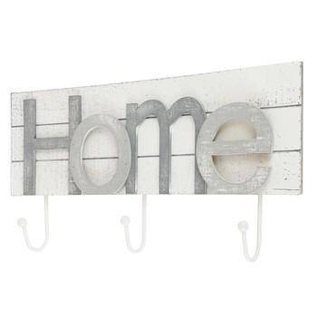 Appendiabiti legno grigio home 3 ganci metallo a parete