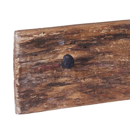 Appendiabiti legno rustico vintage a parete 3 ganci a chiodo cm 45