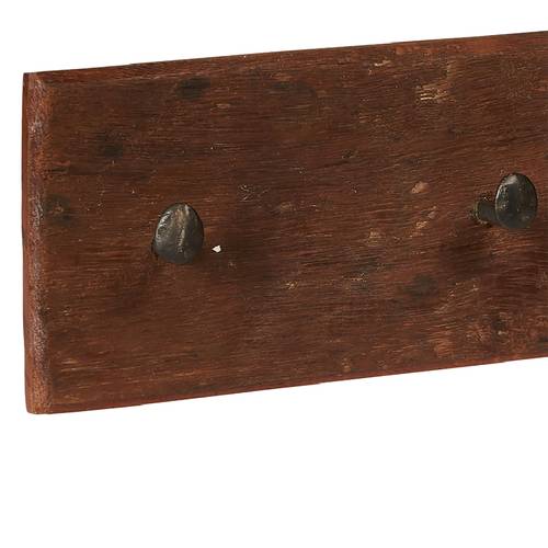 Appendiabiti legno rustico vintage a parete 4 ganci a chiodo cm 70