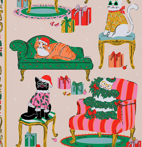 Asciugapiatti cotone natale gatti snob sulle poltrone Cool Cats