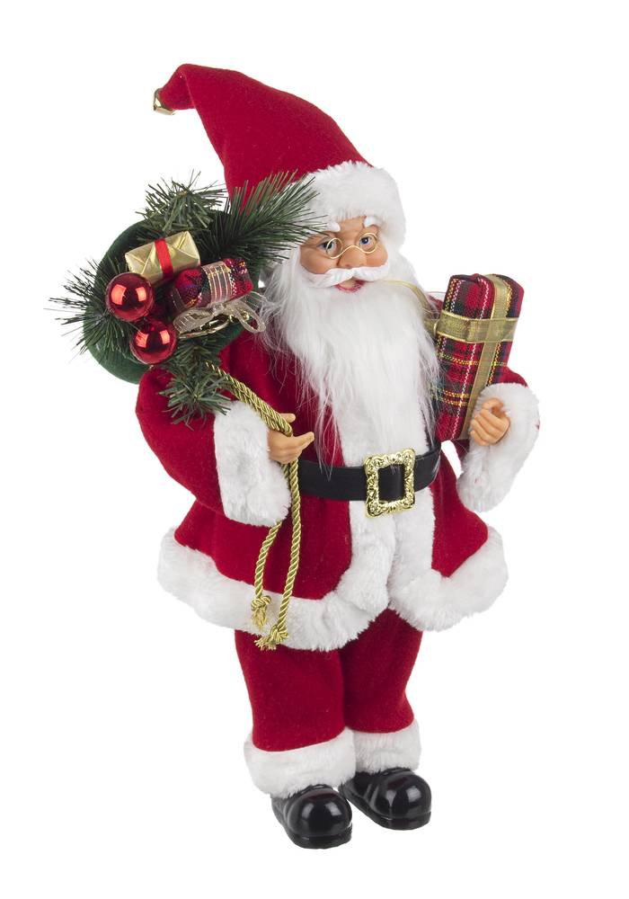 Babbo natale giacca rossa con dono e sacco 60h