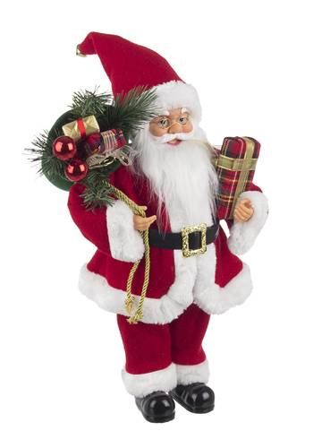 Babbo natale giacca rossa con dono e sacco 60h