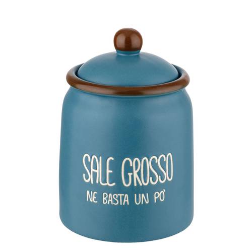 Barattolo Colors sale grosso ceramica colorata blu