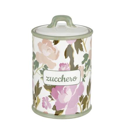 Barattolo Rose rosa zucchero ceramica colorata