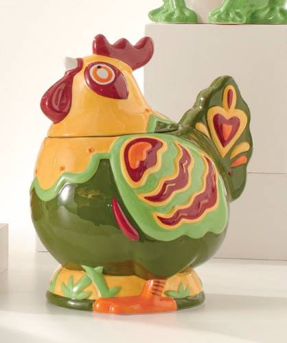 Barattolo biscottiera gallo con sensore sonoro chicchi-ricchì