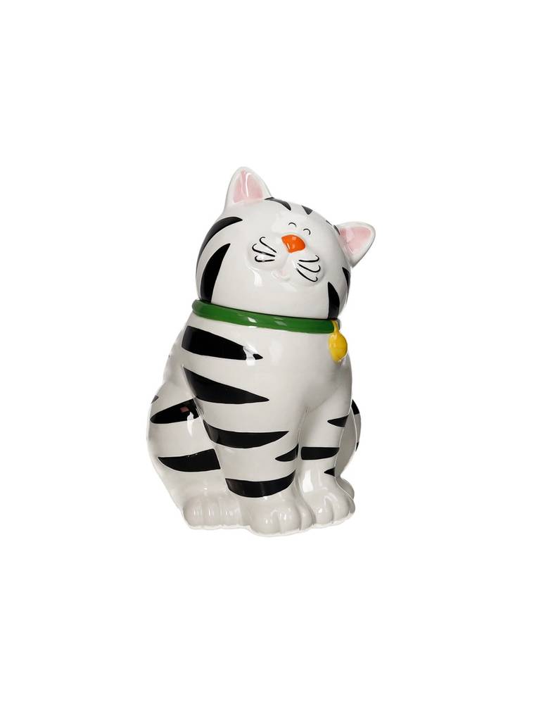 Barattolo biscottiera gatto bianco con sensore sonoro miao-miao