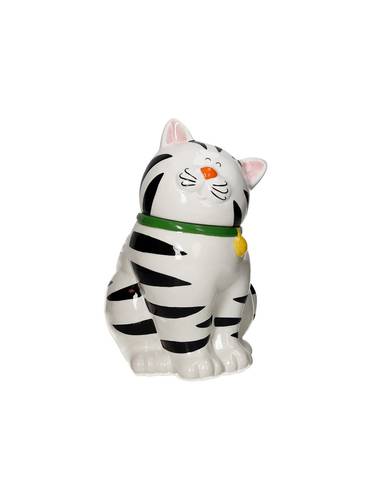 Barattolo biscottiera gatto bianco con sensore sonoro miao-miao