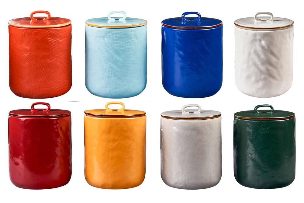 Barattolo colorato porcellana collezione mediterraneo