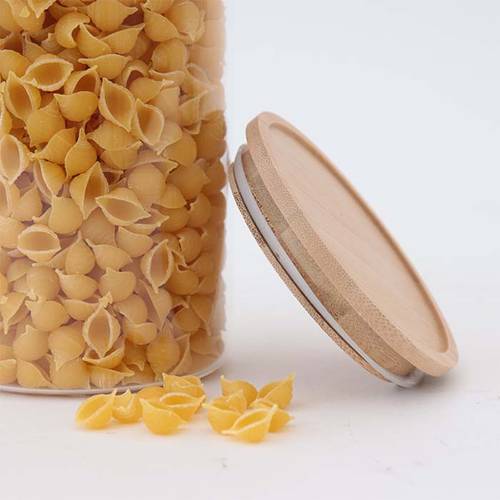 Barattolo vetro trasparente con tappo bamboo 22h