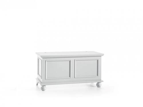 Baule cassapanca legno bianco stile classico cm 100