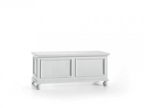 Baule cassapanca legno bianco stile classico cm 120