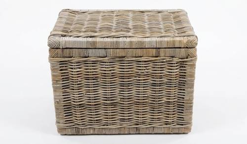 Baule giunco grigio con ruote e maniglie 60x45x57h