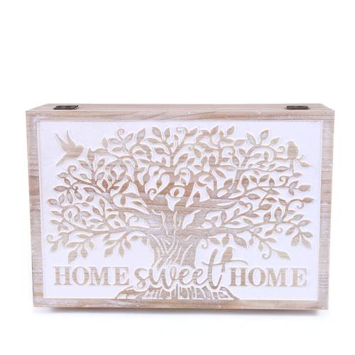 Porta Fazzoletti In Legno Di Acacia - Scatola Quadrata 15x15x15 Cm Per Bagno, Camera E Ufficio - Stile Moderno Rustico, Regalo Inaugurazione Casa