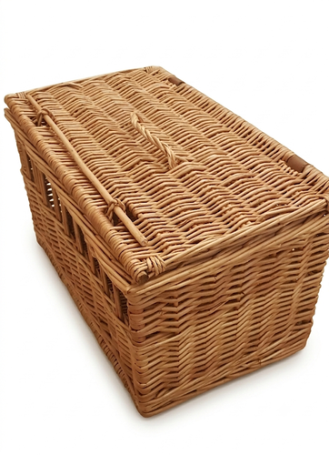 Bauletto vimini rosso rettangolare a valigia con maniglia 45x28x28h