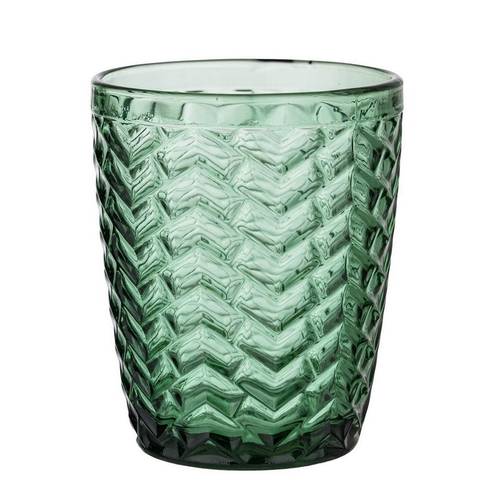 Bicchiere acqua zig-zag vetro verde 6pz