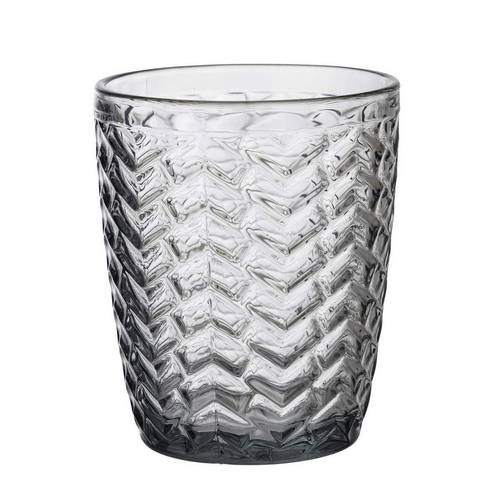 Bicchiere acqua zig-zag vetro grigio fumo 6pz