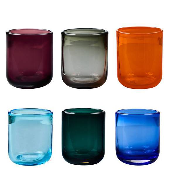 Bicchieri acqua pasta di vetro colorati 6 pz