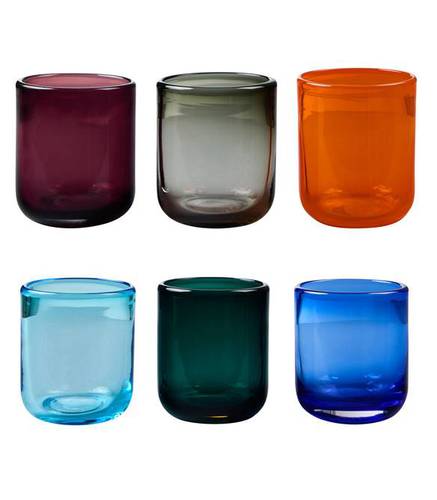 Bicchieri acqua pasta di vetro colorati 6 pz