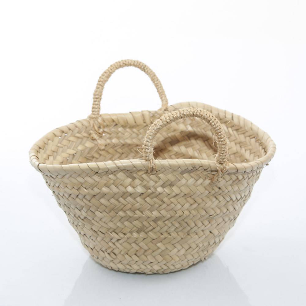 Borsa a mano palma ovale manici in sisal  29x16h