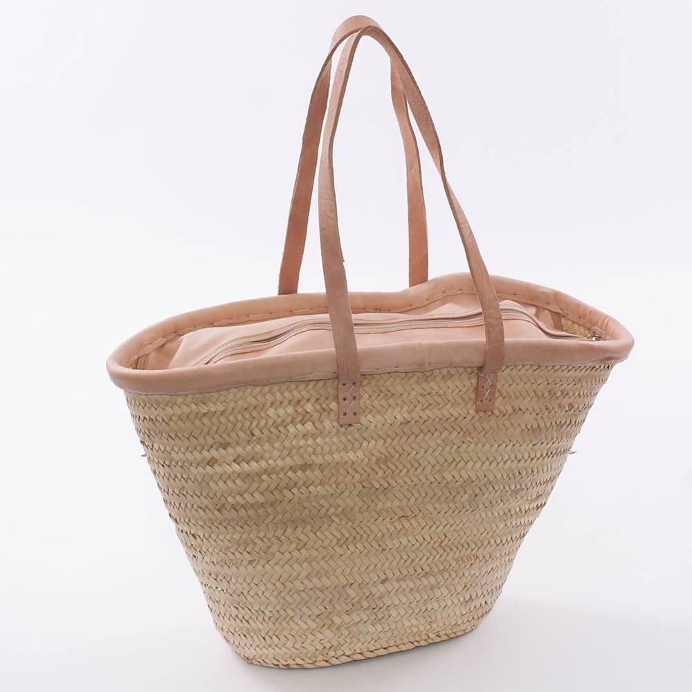 Borsa a spalla palma ovale manici lunghi cuoio cm 57 con cerniera