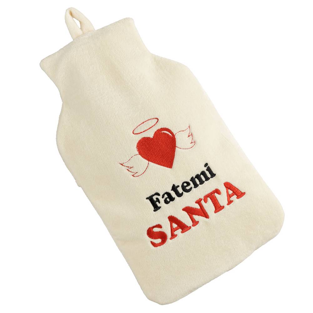 Borsa acqua calda con maglioncino bianco Fatemi Santa
