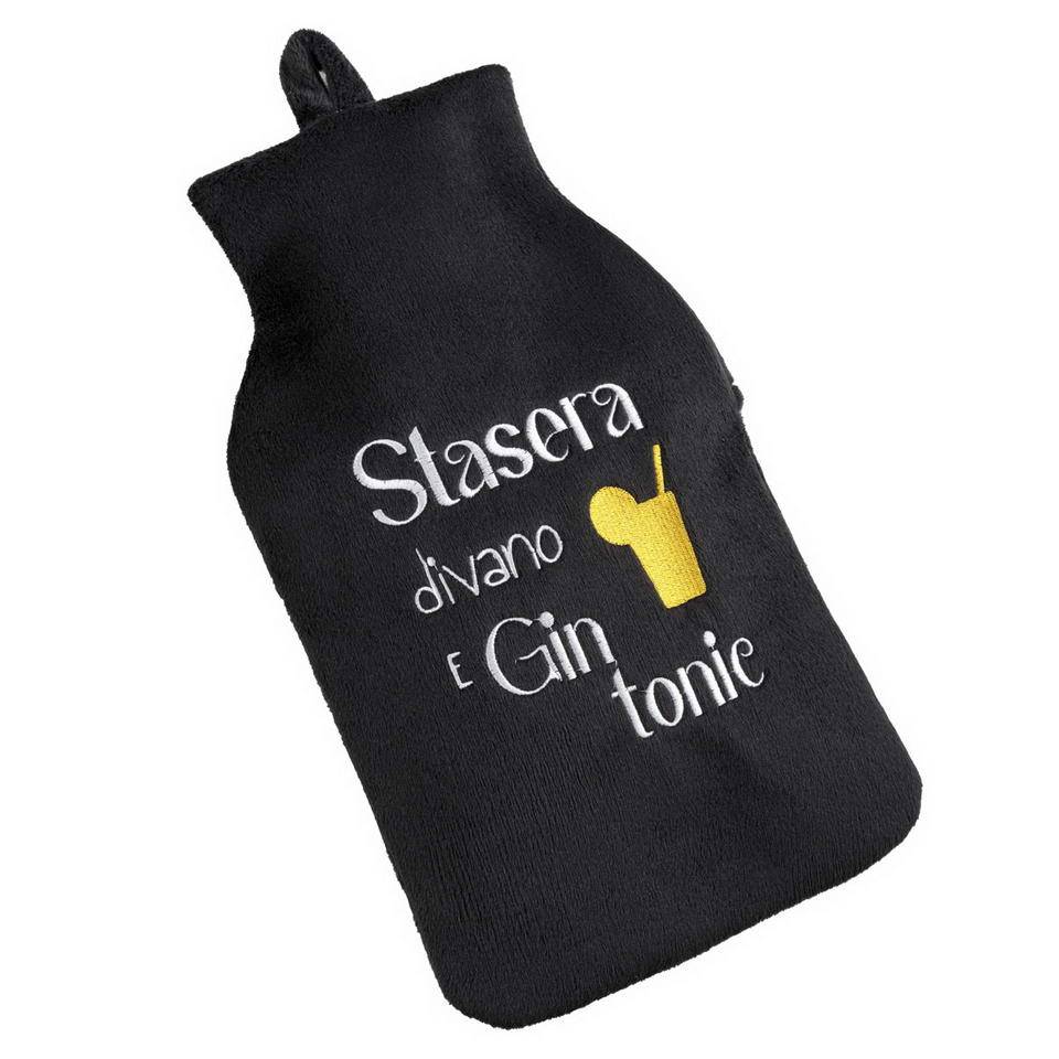 Borsa acqua calda con maglioncino nero Stasera Divano e Gin Tonic
