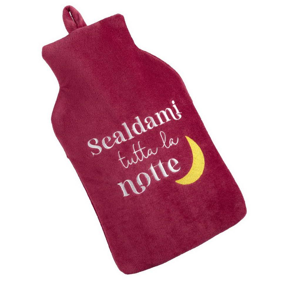 Borsa acqua calda con maglioncino rosso Scaldami tutta la Notte