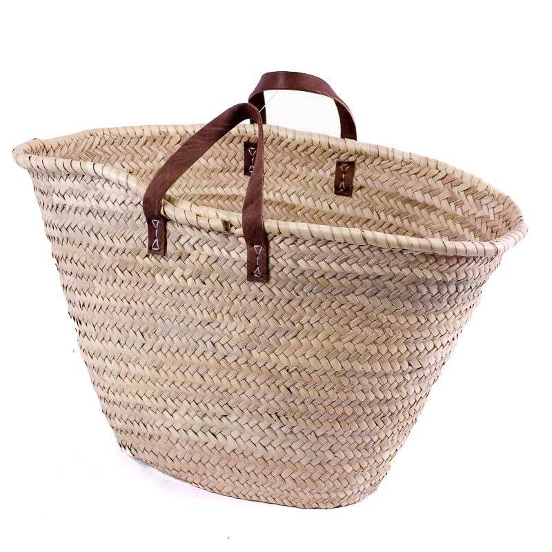 Borsa a mano palma ovale manici corti cuoio cm52x34h