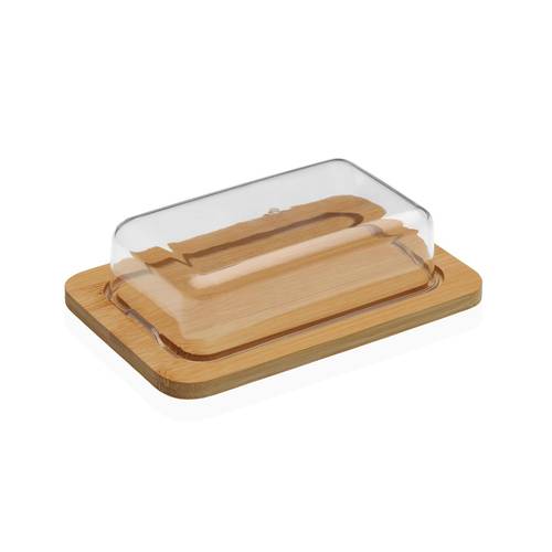 Burriera in legno di bamboo con coperchio trasparente