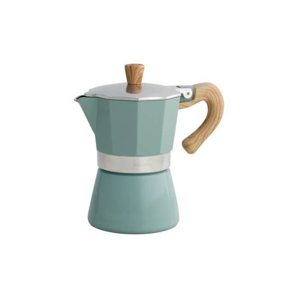 Caffettiera natural express 3 tazze turchese Brandani