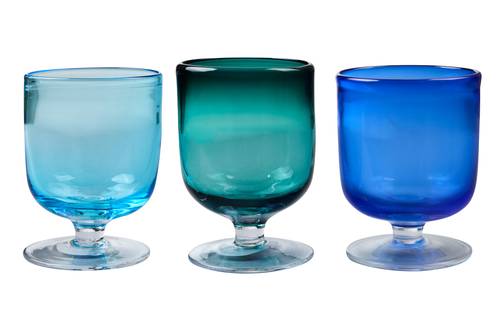 Calici acqua pasta di vetro colorati 6 pz