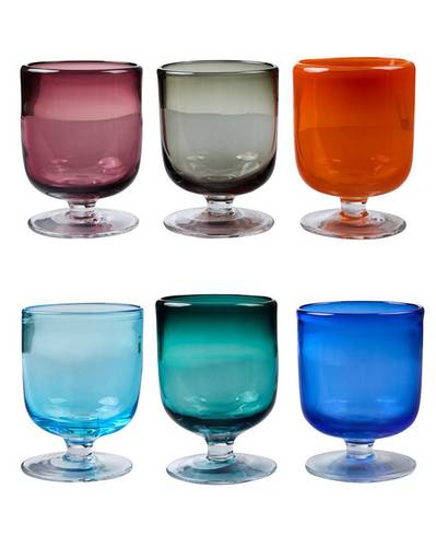 Calici acqua pasta di vetro colorati 6 pz