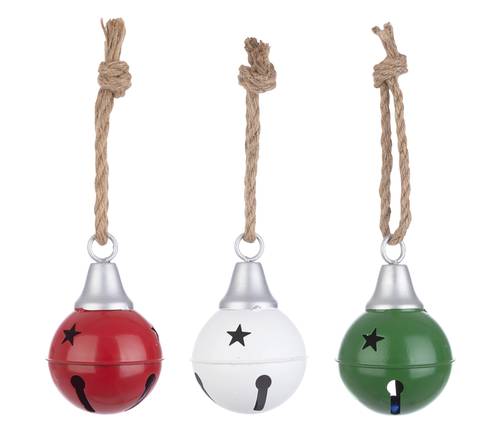 Campanella tonda con stelle pendaglio metallo cm 8