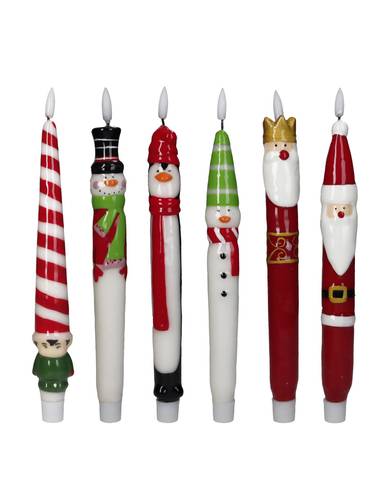 Candela Christmas paraffina con led soggetti natalizi 29h