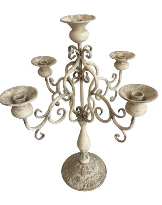 Candelabro Argento 5 Braccia - Portacandele Elegante Per Tavola E Casa - Foto 5