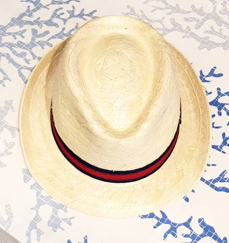 Cappello uomo paglia cubano nastro blu