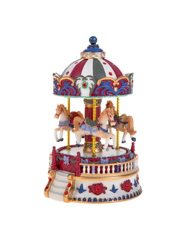 Carillon giostra cavalli colorata h19 musica e movimento