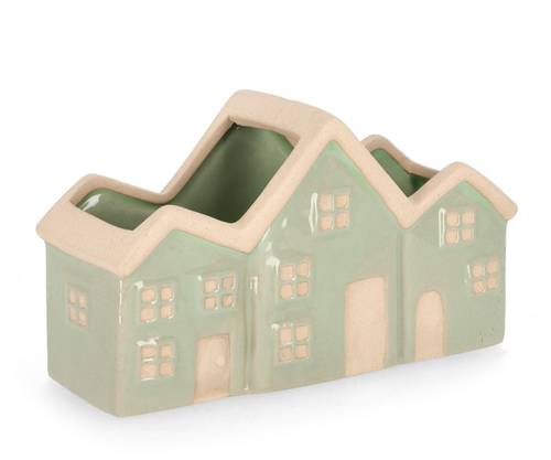 Casette verdi ceramica porta fiori e vasi 2 spazi