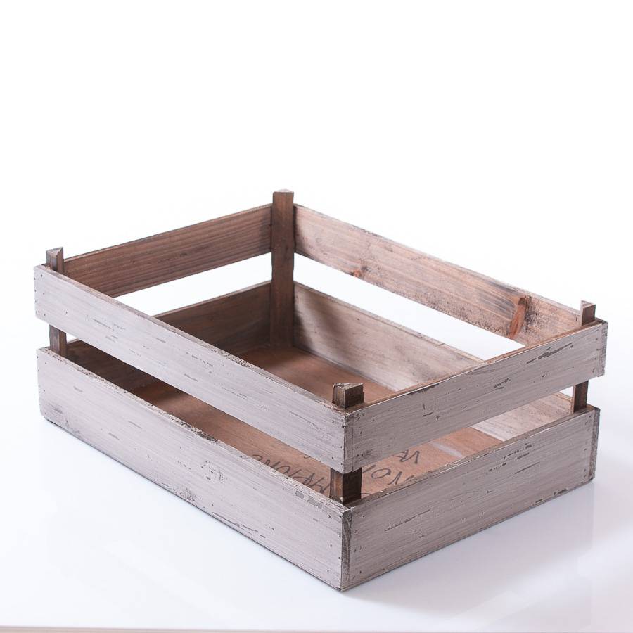 Cassetta legno abete grigia tipo frutta 42x30