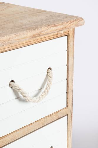 Cassettiera legno naturale 4 cassetti bianchi 80h