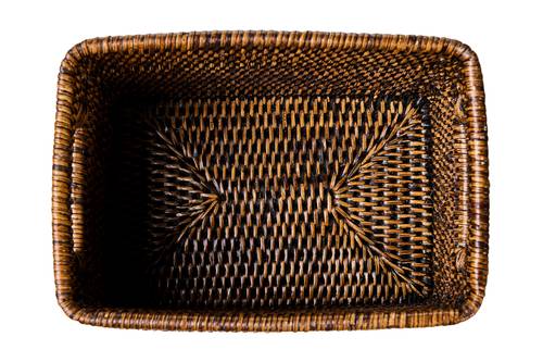 Cestino Myanmar rettangolare rattan noce 23x16x14h