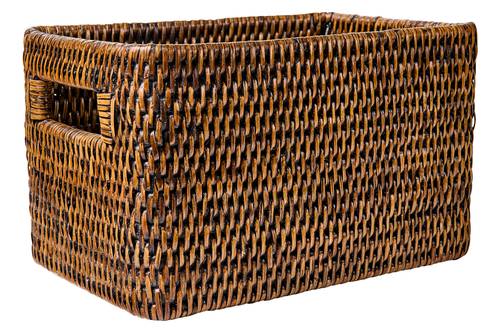 Cestino Myanmar rettangolare rattan noce 23x16x14h