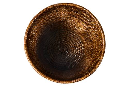 Cestino gettacarta Myanmar tondo rattan noce 25x25h