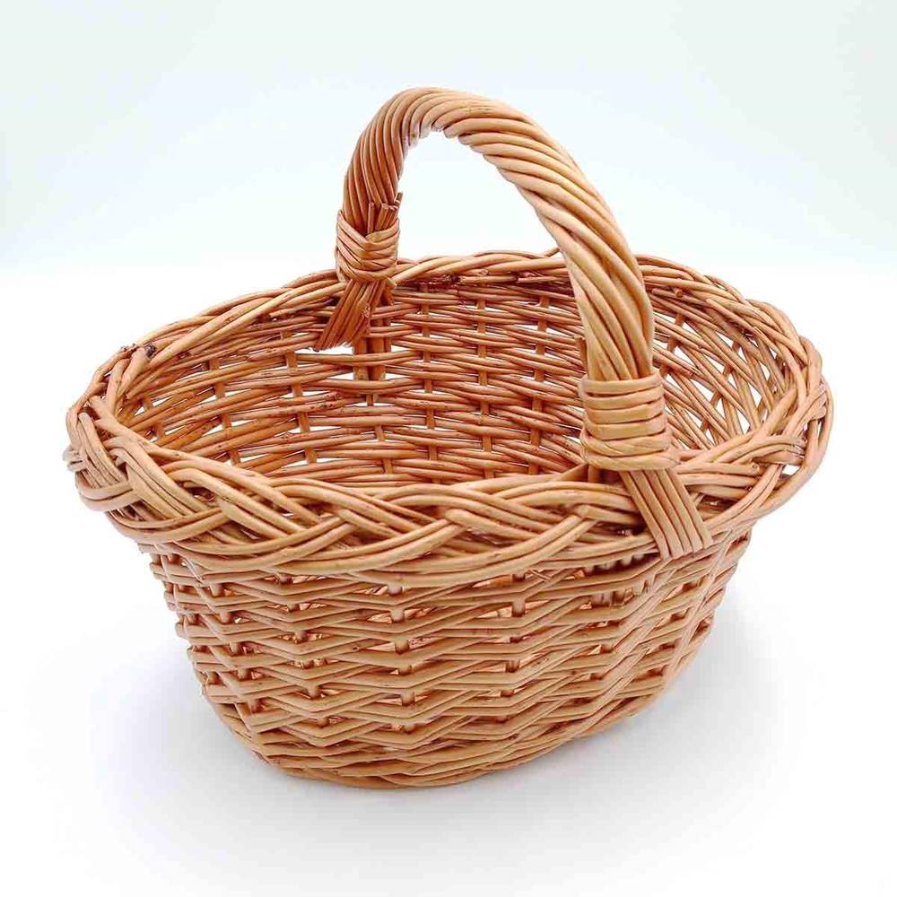 Cesto Ovale In Vimini Red Hamper C018R Con Fodera Rosa – 30x26x15 Cm - 6
