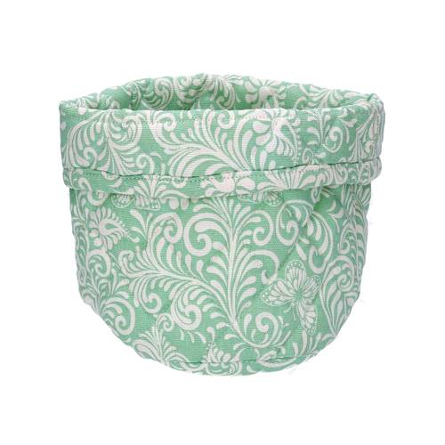 Cestino porta pane cotone disegno jacquard verde